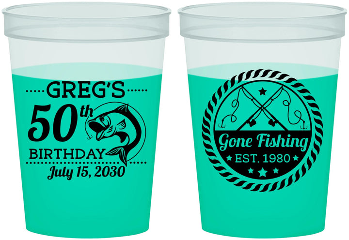 Custom Birthday 16 oz Color Changing Cups - 50th Nautical | 20065