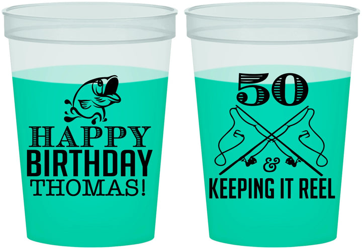 Custom Birthday 16 oz Color Changing Cups - 50th Keeping It Reel | 20066