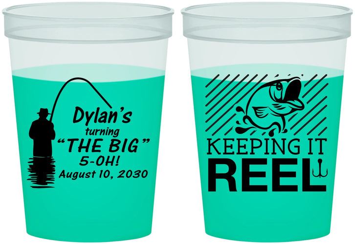 Custom Birthday 16 oz Color Changing Cups - 50th Keeping It Reel | 20067