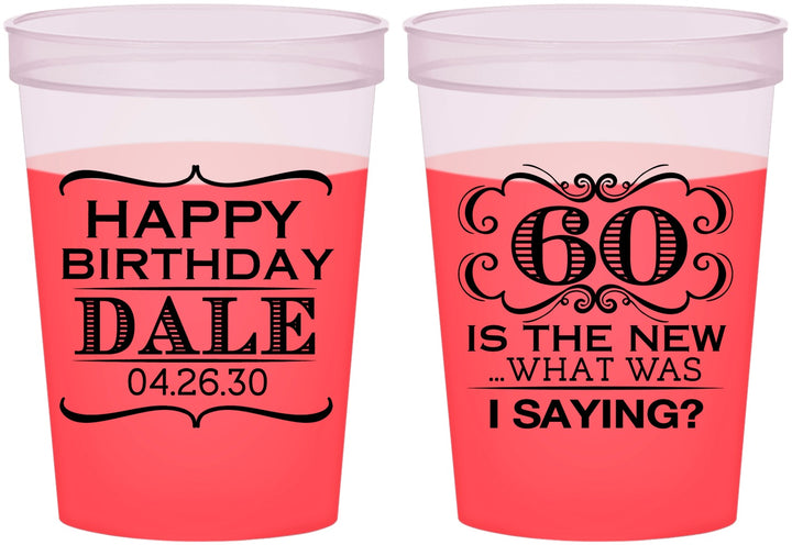 Custom Birthday 16 oz Color Changing Cups - 60th | 20070