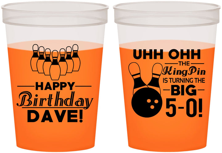 Custom Birthday 16 oz Color Changing Cups - 50th Bowing | 20071