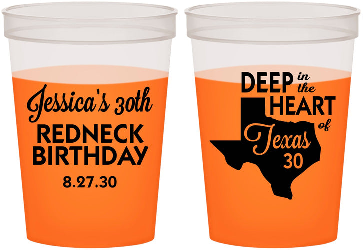 Custom Birthday 16 oz Color Changing Cups - 30th Redneck Texas | 20072