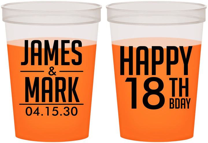 Custom Birthday 16 oz Color Changing Cups - 18th | 20074