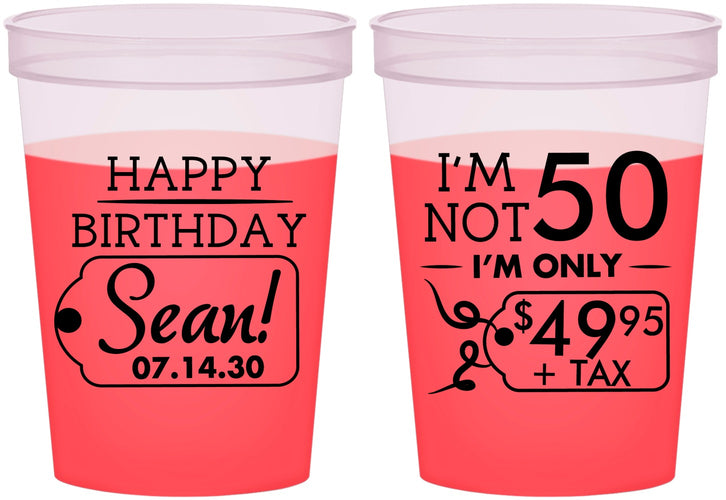 Custom Birthday 16 oz Color Changing Cups - 50th | 20080