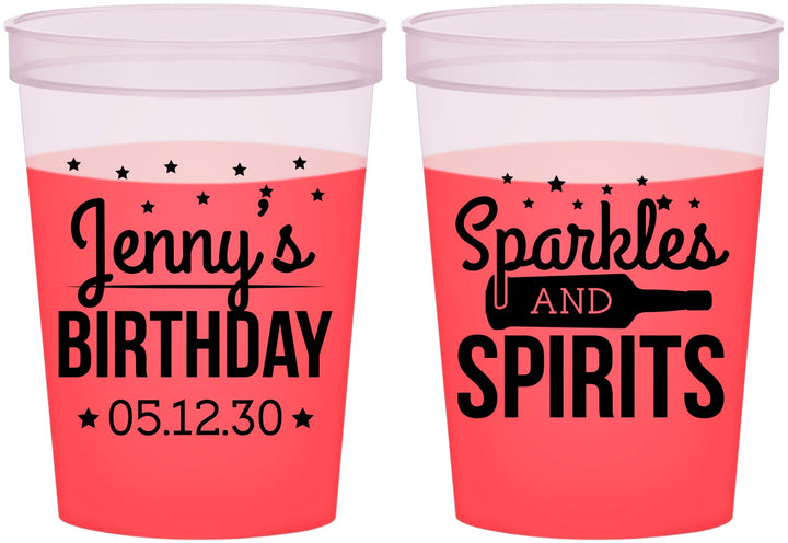 Custom Birthday 16 oz Color Changing Cups - Sparkles Spirits | 20083