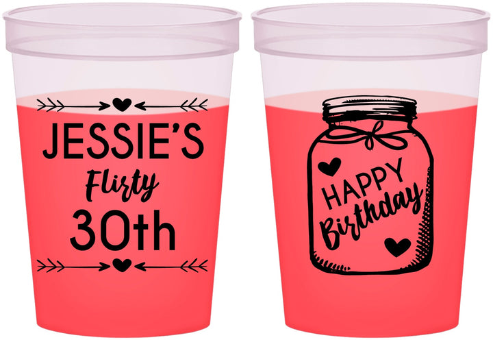 Custom Birthday 16 oz Color Changing Cups - 30th Flirty At Thirty | 20087
