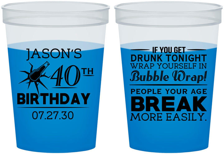 Custom Birthday 16 oz Color Changing Cups - 40th | 20088