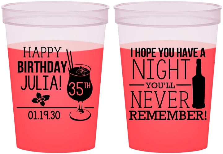 Custom Birthday 16 oz Color Changing Cups - 35th | 20092