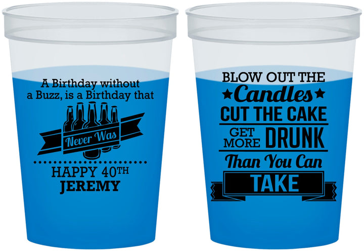 Custom Birthday 16 oz Color Changing Cups - 40th | 20101