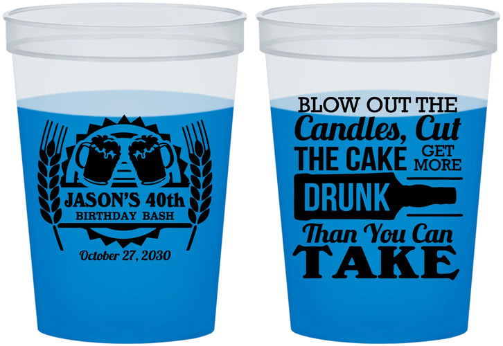 Custom Birthday 16 oz Color Changing Cups - 40th | 20103