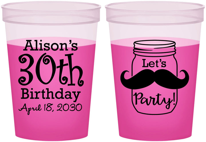 Custom Birthday 16 oz Color Changing Cups - 30th | 20104