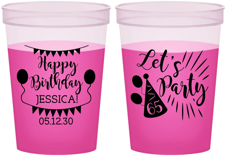 Custom Birthday 16 oz Color Changing Cups - 65th | 20105