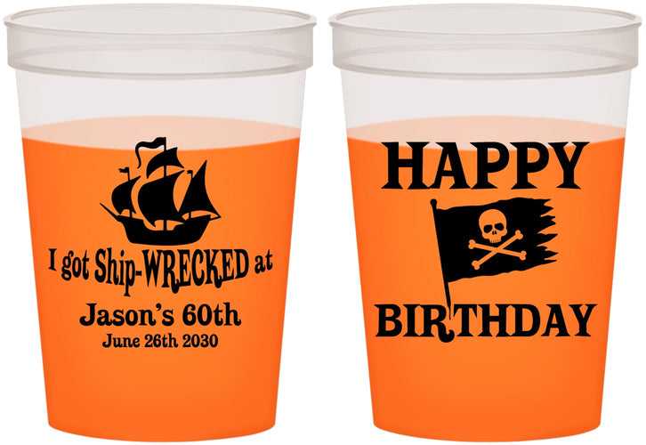 Custom Birthday 16 oz Color Changing Cups - 60th Pirate | 20106