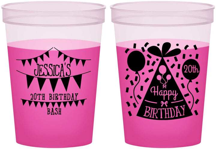 Custom Birthday 16 oz Color Changing Cups - 20th | 20113