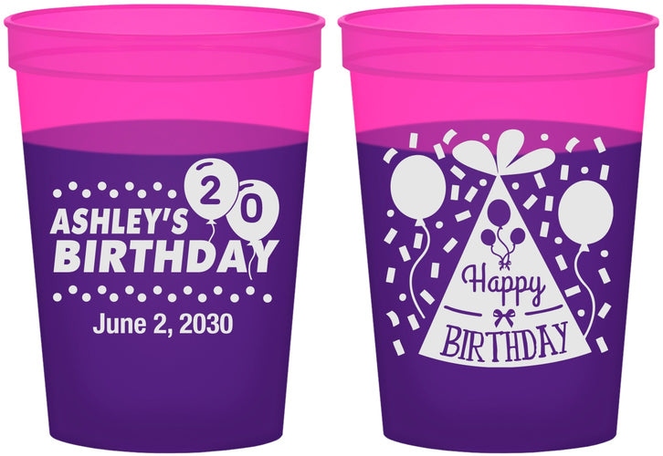Custom Birthday 16 oz Color Changing Cups - 20th | 20114