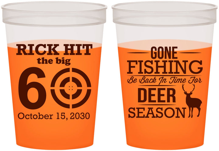 Custom Birthday 16 oz Color Changing Cups - 60th Gone Fishing | 20126