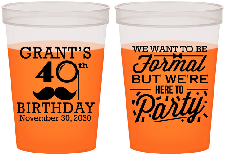 Custom Birthday 16 oz Color Changing Cups - 40th | 20130