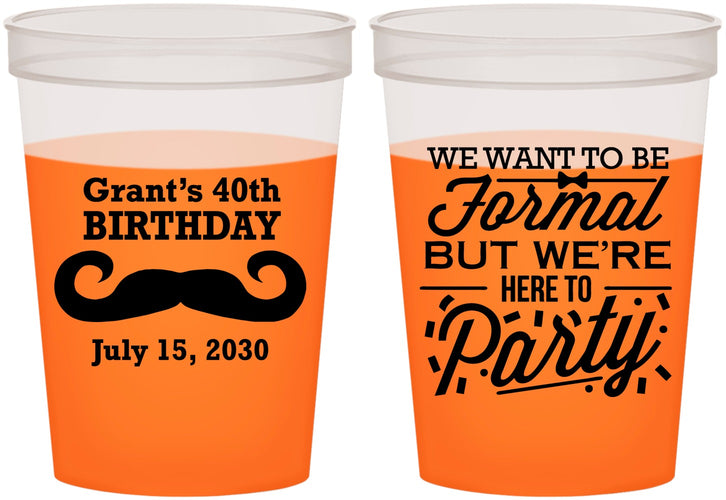Custom Birthday 16 oz Color Changing Cups - 40th | 20131