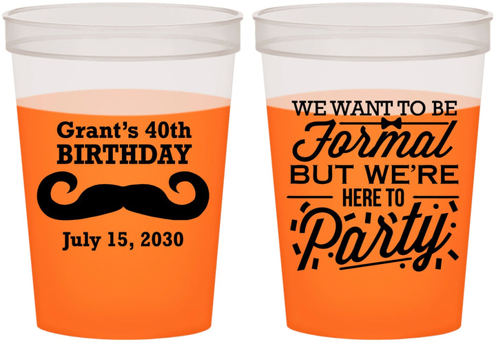 Custom Birthday 16 oz Color Changing Cups - 40th | 20131