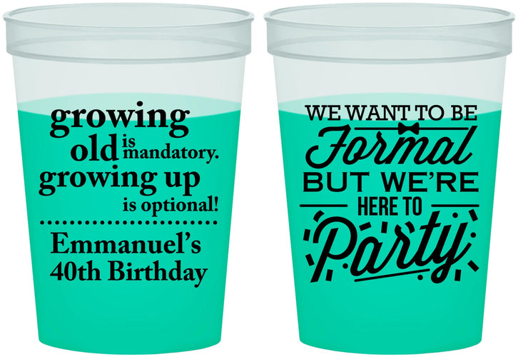 Custom Birthday 16 oz Color Changing Cups - 40th | 20135
