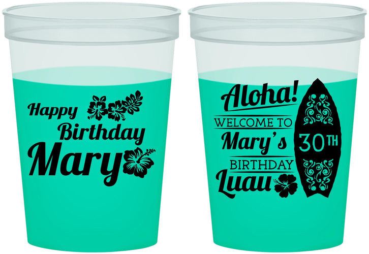 Custom Birthday 16 oz Color Changing Cups - 30th Hawaii | 20136