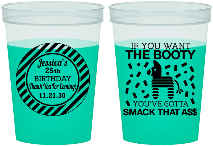 Custom Birthday 16 oz Color Changing Cups - 25th Smack Ass | 20138