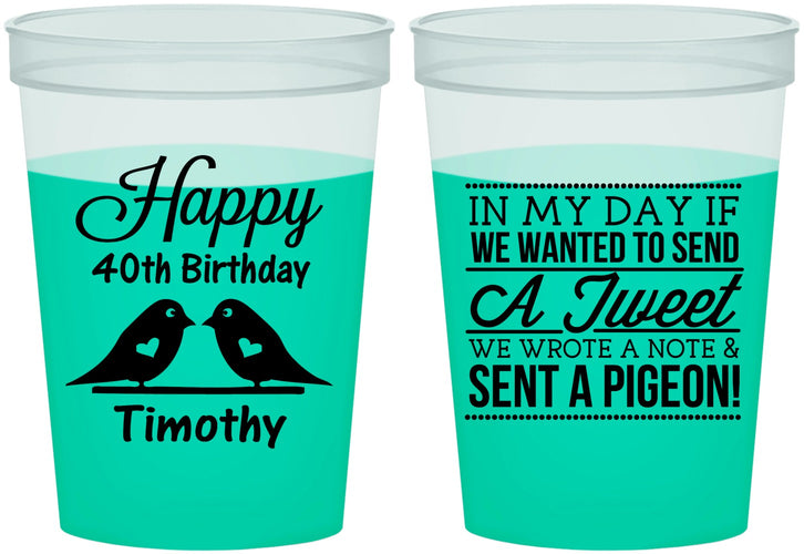 Custom Birthday 16 oz Color Changing Cups - 40th | 20139