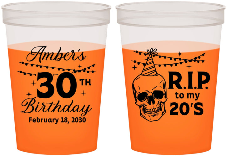 Custom Birthday 16 oz Color Changing Cups - 30th Rip 20 | 20140