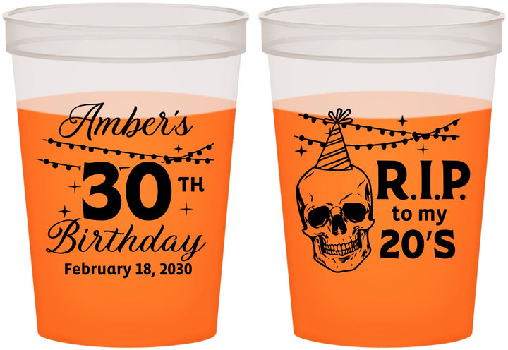 Custom Birthday 16 oz Color Changing Cups - 30th Rip 20 | 20140