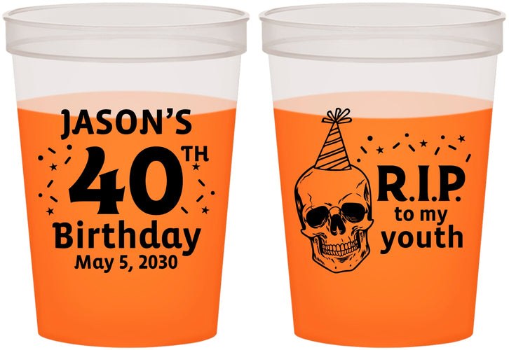 Custom Birthday 16 oz Color Changing Cups - 40th Rip Youth | 20141
