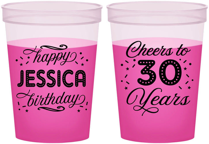 Custom Birthday 16 oz Color Changing Cups - Cheers To 30 Years | 20142