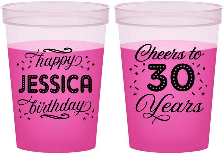 Custom Birthday 16 oz Color Changing Cups - Cheers To 30 Years | 20142