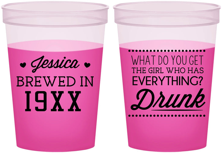 Custom Birthday 16 oz Color Changing Cups - Drunk | 20147