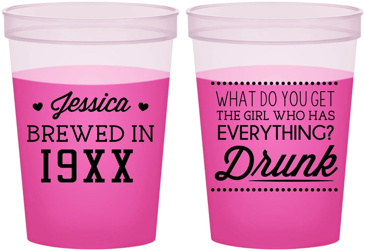 Custom Birthday 16 oz Color Changing Cups - Drunk | 20147