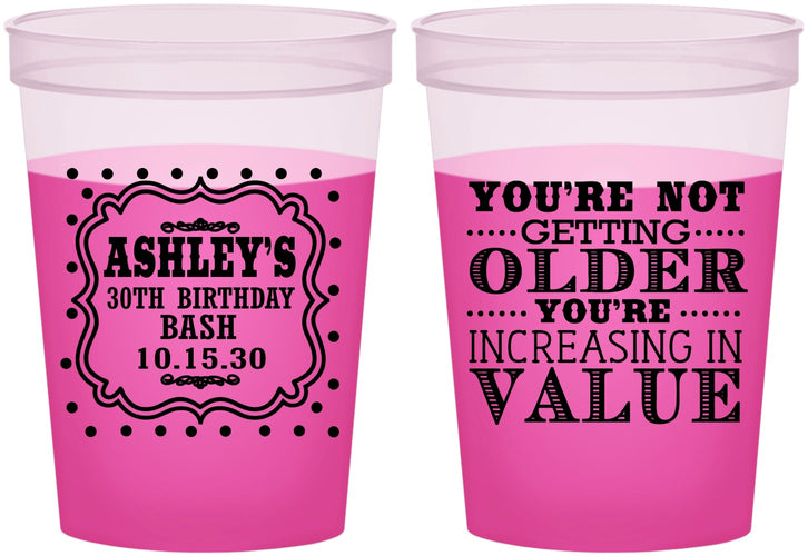 Custom Birthday 16 oz Color Changing Cups - 30th | 20149