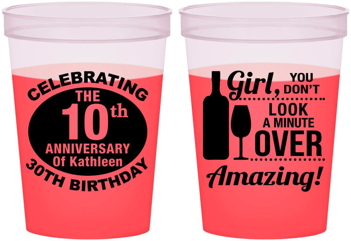 Custom Birthday 16 oz Color Changing Cups - 40th | 20151