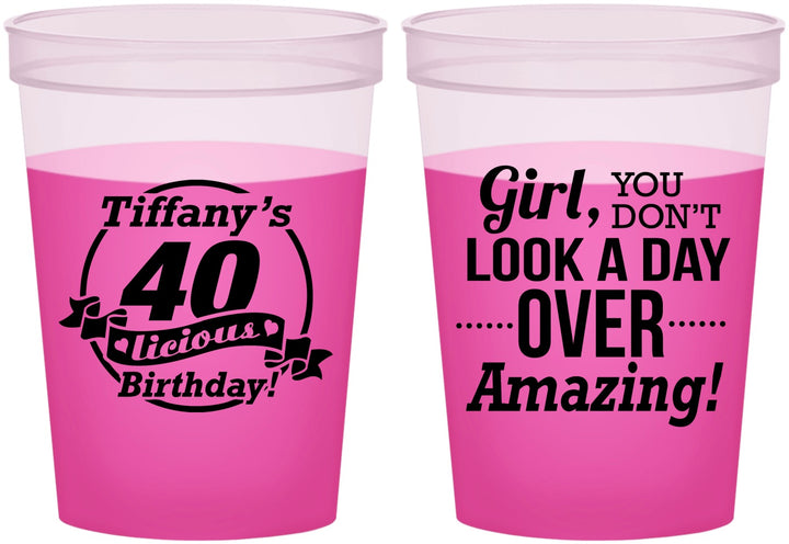 Custom Birthday 16 oz Color Changing Cups - 40th | 20153