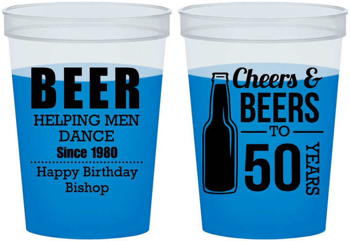 Custom Birthday 16 oz Color Changing Cups - Cheers Beers To 50 Years | 20160
