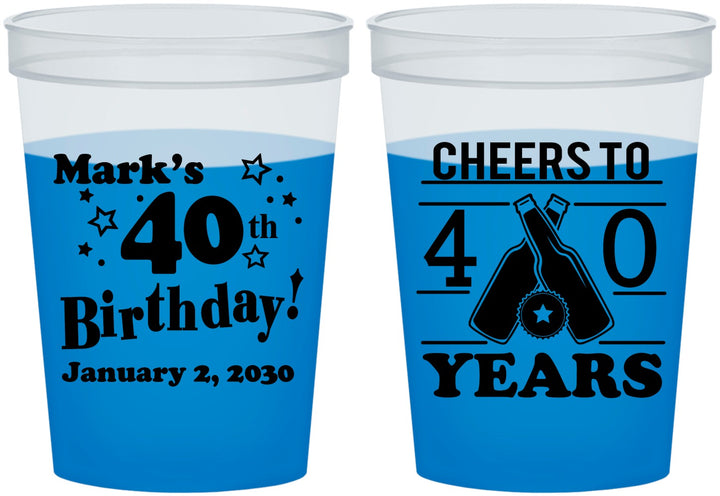 Custom Birthday 16 oz Color Changing Cups - Cheers To 40 Years | 20162