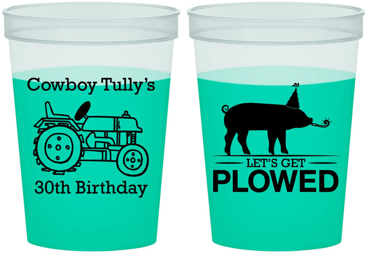 Custom Birthday 16 oz Color Changing Cups - 30th Get Plowed | 20166