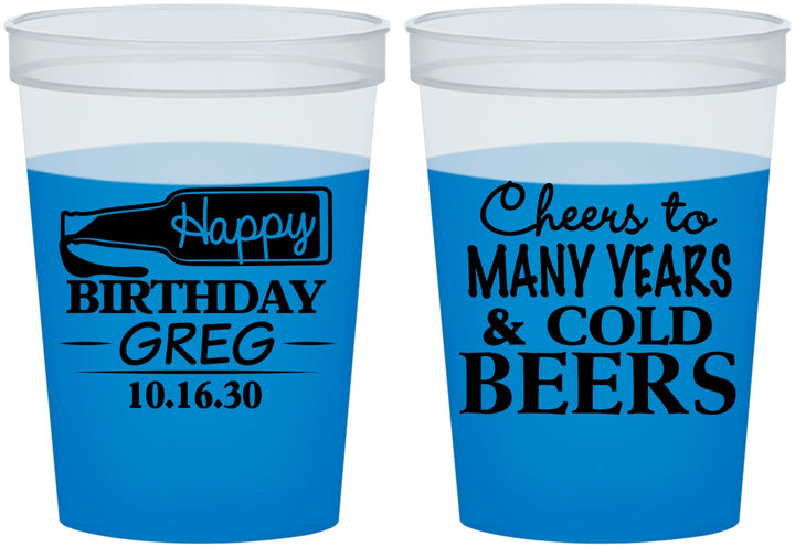 Custom Birthday 16 oz Color Changing Cups - Cheers To Many Years | 20167