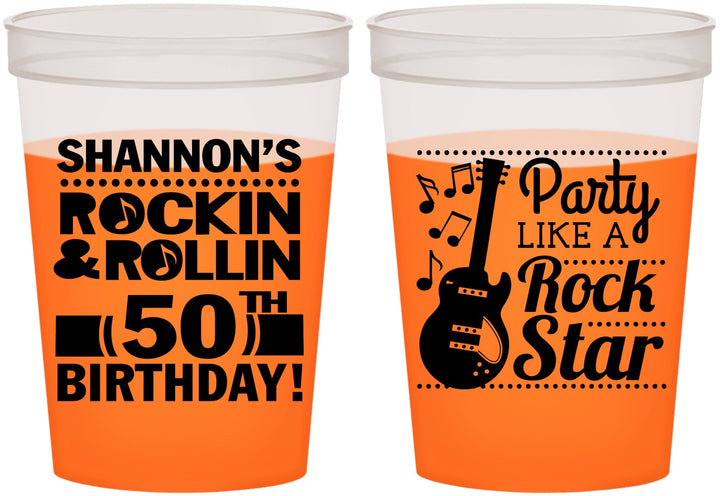 Custom Birthday 16 oz Color Changing Cups - 50th Rock Star | 20173