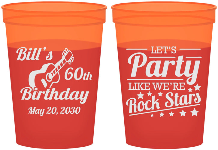 Custom Birthday 16 oz Color Changing Cups - 60th Rock Star | 20174