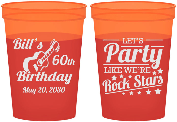 Custom Birthday 16 oz Color Changing Cups - 60th Rock Star | 20174