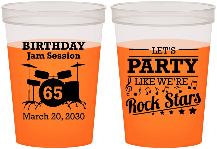 Custom Birthday 16 oz Color Changing Cups - 65th Rock Star | 20175
