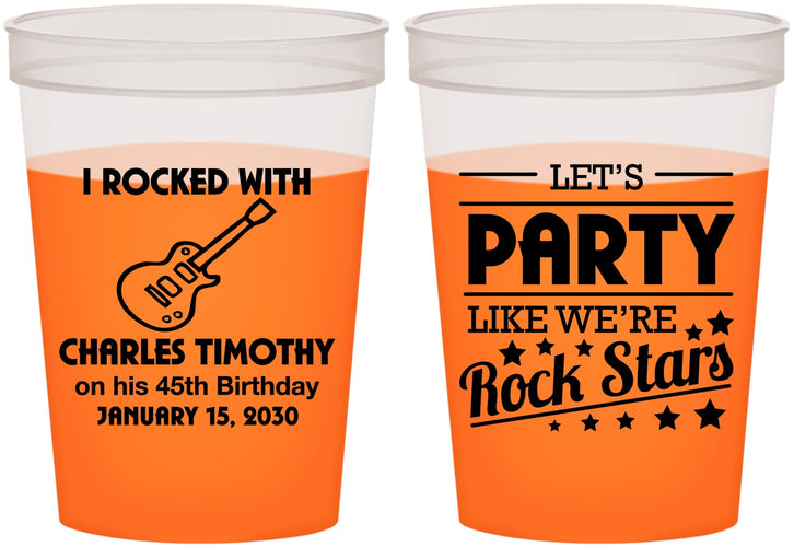 Custom Birthday 16 oz Color Changing Cups - 45th Rock Star | 20176