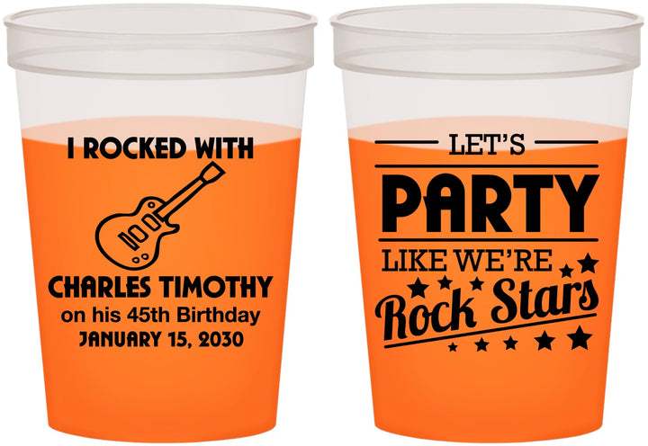 Custom Birthday 16 oz Color Changing Cups - 45th Rock Star | 20176