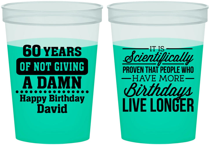 Custom Birthday 16 oz Color Changing Cups - 60th | 20180