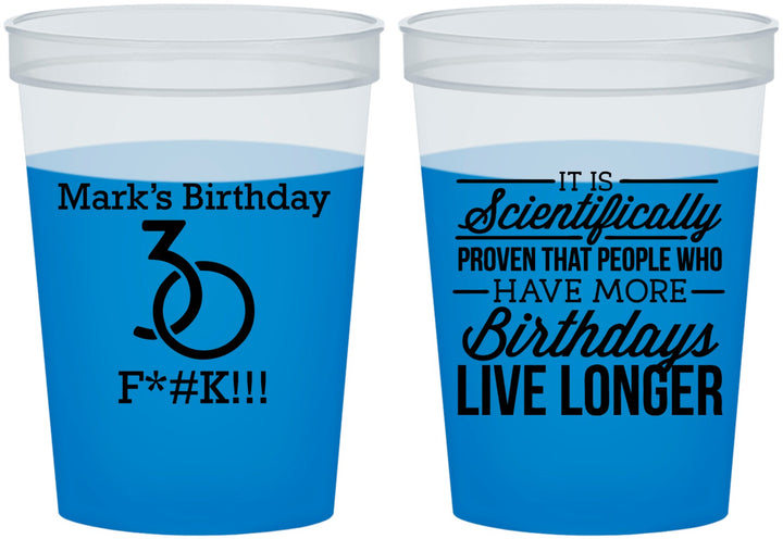 Custom Birthday 16 oz Color Changing Cups - 30th | 20181