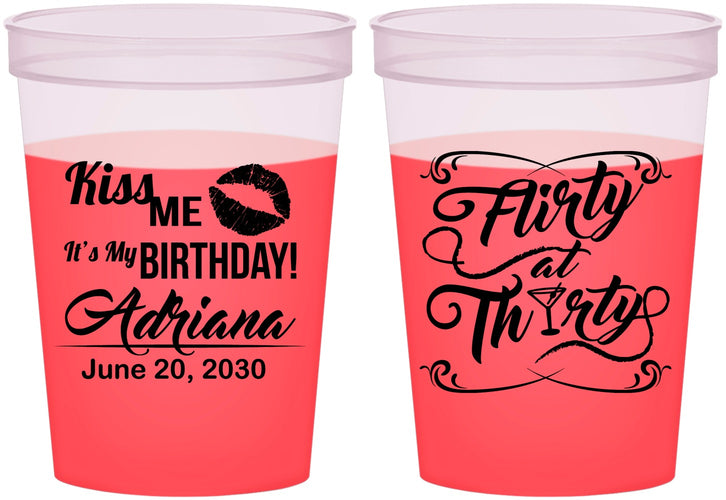 Custom Birthday 16 oz Color Changing Cups - 30th Flirty At Thirty | 20190